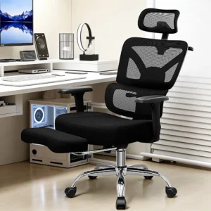 Ergonomic Mesh Office Chair with Footrest, Big and Tall Computer Desk Chair