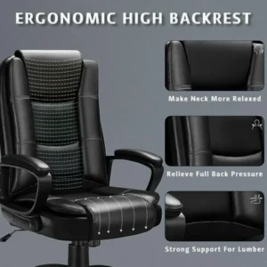 Office Chair,  Heavy Duty Design, Ergonomic High Back Cushion Lumbar Back Support, Computer Desk Chair